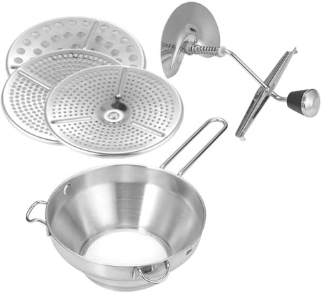jojofuny Presse-Purée Manuel en Acier Inoxydable Ustensile Cuisine Polyvalent Tamis Fin Poignée Ergonomique pour Pommes de Terre Fruits et Légumes la Cuisine Maison Nettoyage Facile