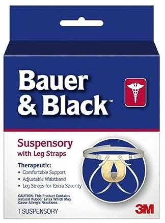 BD Bauer and Black Suspensory W/Leg Straps, 1/Ea, Medium, BD201161