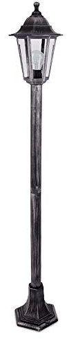 MiniSun | Traditional 1.2m Victorian Black and Silver Lamp Post Light | Pendant Lights, Home Décor & Improvement Essential