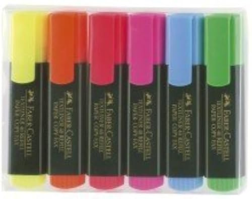 Faber-Castell Textmarker 48 REFILL nachfllbar, 6 Farben, im Etui