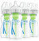 Dr Brown's Natural Flow Anti-Colic Options+ Wide-Neck Baby Bottle, 9oz/270 ml, with Level 1 Teat, Pack of 4