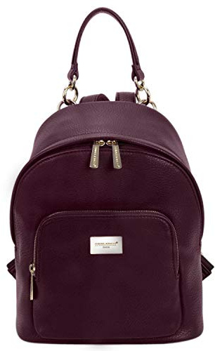 David Jones - Borsa Zainetto Donna - Zaino Piccolo Pelle PU - Daypack Backpack Ragazza - Rucksack Borsetta Elegante Casual - Borsa a Mano Spalla Carina Quotidiana Lavoro Viaggio Città - Bordeaux Rosso