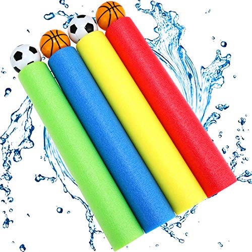 joylink Wasserpistole Spielzeug, 4 Stück Wasserspritzpistolen Schaumstoff Kinder Schaum Wasserpistole Spritzpistole im Sommer Spielzeug für Kinder
