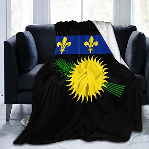 Guadeloupe-Flagge, ultraweiche Flanell-Fleece-Decke, ganzjährig, Wohnzimmer/Schlafzimmer, warme Überwurf-Bettdecke