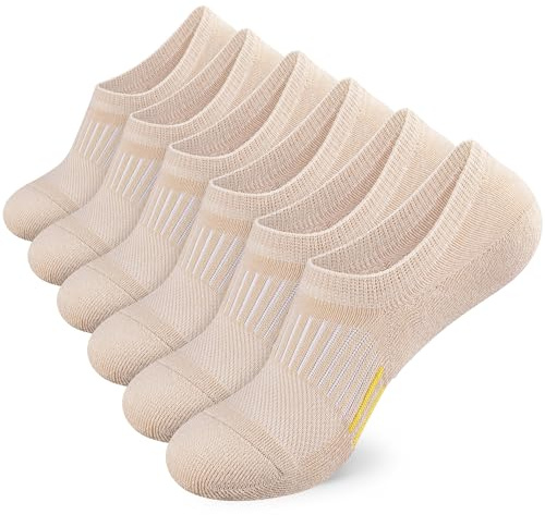Airacker No Show Socks Womens Athletic Cushioned Low Cut Sports Running Ankle Socks for Women 6 Pairs