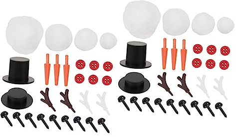 ABOOFAN 6 Sätze Schneemann-material-kit Schneemann Basteln Schwarze mütze Kleine Karottennasen Zum Basteln Machen Sie Ihr -kit Zubehör Selbstgemacht Kind Baumwolle