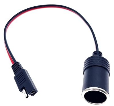 JZK SAE a toma de encendedor de cigarrillos, toma hembra de encendedor de cigarrillos de 12 V 24 V con cable de extensión a adaptador de desconexión rápida SAE, para automóvil, camión, camioneta, moto