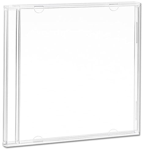 50 x Replacement Clear CD Jewel Cases Without Trays – Standard Size 141 x 124 x 10.4mm – Perfect for Replacing Damaged Album Cases (50)