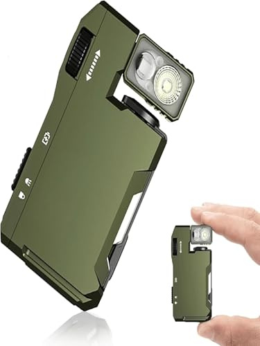 AZURAOKEY G5 Rechargeable EDC Magnetic Flashlight – Portable Flat Mini Keychain Flashlight with 400 Lumens Dual Light Sources & RGB Light for Outdoor, Home, Emergency, and Everyday Carry