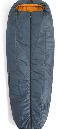 THE NORTH FACE Stormbreak 35F / 1.7C Backpacking Sleeping Bag - Water Repellent, Fully Insulated, Includes Stuff Sack, Granite Grey/Dust Orange, Long
