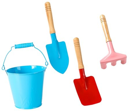 LIOOBO 1 Ensemble Outils de Jardinage pour Garçon Fille Mini Pelle Râteau et Houe avec Petit Seau Coloré Outils de Plantations Amusants pour Garçons et Filles Couleur Couleur Aléatoire