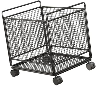 Gralara Carrello Portabiancheria Con Ruote Di 360 Gradi, Ceste per La Biancheria in Ferro, Organizzazione Lavanderia per Letto, Bagno, Lavanderia, Dormitorio, Appartamento, Nero, M