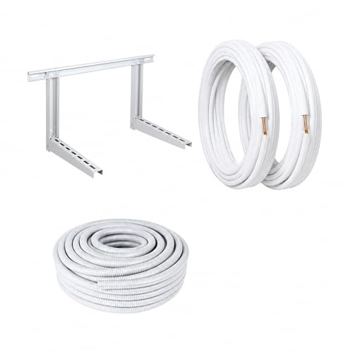 Kit installazione climatizzatore condizionatore 3 metri tubo rame 3/8 e 5/8 con staffa e tubo scarico condensa