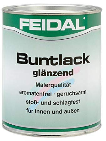Feidal Alkydharzlack / Buntlack / auf Lösemittelbasis, für Innen und Außen, Nussbraun RAL 8011 / glänzend / 0,75 L / Malerqualität v. Fachmann für Holz, Mauerwerk, Metall, Heizkörper, Zäune, Türen u.v.m