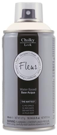 FLEUR Spray Vernice Chalk Paint, Extra Opaco, all' Acqua senza Odore, MultiSuperficie, 300 ml F04 Cream Love, Effetto Gesso, Shabby Chic Vintage, per Mobili, per Interno - Esterno
