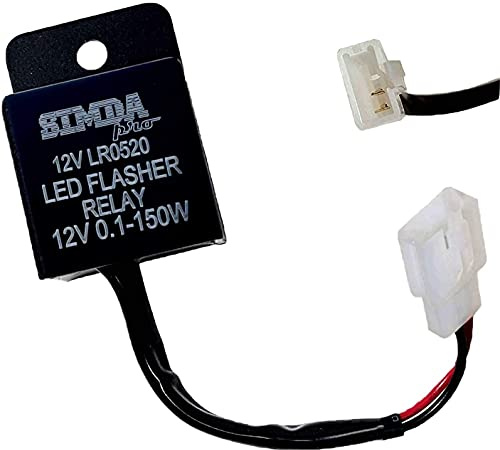 Simda Pro Universal motorcykel blinkers relä – 12 V 2-polig LED-blinkersrelä för blinkersgivare