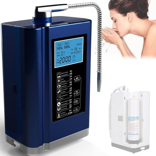 Máquina Ionizadora De Agua Alcalina Ag7.0, S-istema De Filtración Casero Produce Agua Con Ph 3.5-10.5, Filtro Lcd Casero De Agua Alcalina ácida Para Beber,Blue