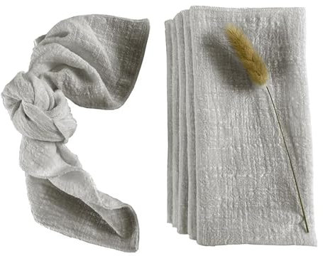 GCYEIDMA Servietten Stoff 10er-Pack 30x30 cm Rosa Nähen Stoffservietten Baumwollstoff Serviette Gaze Tischtücher Hochzeitsdekoration(Light Gray)
