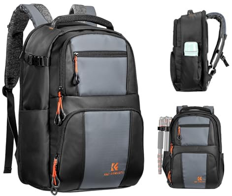 Hanzete Multi-functional Camera Backpack DSLR Camera Bag 30L Large Capacity Camera Case Water-resistant Photography Bag with 15.6 Inch Laptop Compartment Rain Cover for Women Men Photographers