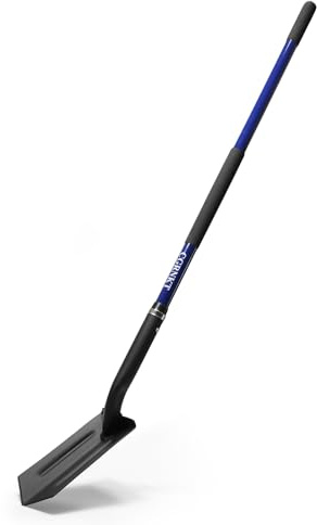 CGRNT 4-Inch Heavy Duty Trench Shovel with Blue Handle, Narrow Trenching Spade for Digging, Gardening & Landscaping, 56 Inch Professional Grade Tool for Irrigation & Rocky Soil
