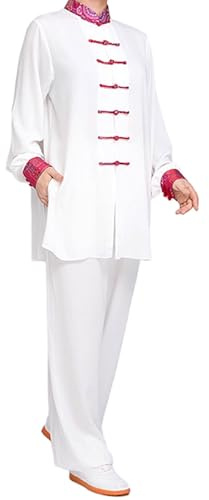 Chaoyilian Chinesische Kampfkunst Training Kleidung,Herren Kungfu Tang Anzug,Damen Tai Chi Trainingsanzug,Wing Chun Taichi Uniform,Unisex,Atmungsaktiv,geschmeidig,für Meditation und Qigong