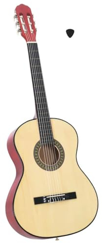 QUAHEAS Chitarra classica per principianti, 4/4, 99 cm, in legno di tiglio, chitarra da concerto con corde in nylon, tastiera e piroli in plastica dura, chitarra acustica ideale per bambini, scuola