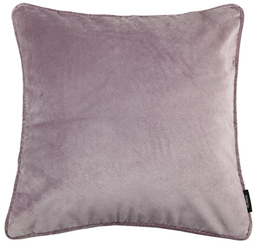 McAlister Textiles Matt Velvet Piped Cushion Covers - Heather Purple 43x43 Cm - 17x17 Inches - Plush Decorative Throw Pillows Machine Washable & Fade Resistant