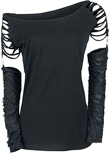 Gothicana by EMP Damen schwarzes Langarmshirt mit abnehmbaren Ärmeln