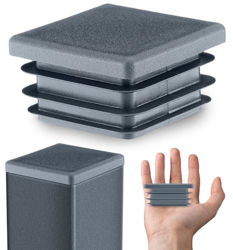 EMFA Lamellenstopfen 60x60 mm Anthrazit für Vierkantrohre, 5 Stück | Rohrstopfen, Vierkantstopfen, Rohrabdeckung, PE-Kunststoff