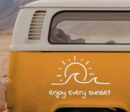 Wohnmobil Aufkleber Campervan Enjoy Every Sunset – Großer Autoaufkleber für Camper Aufkleber & Van – Outdoor Geschenk