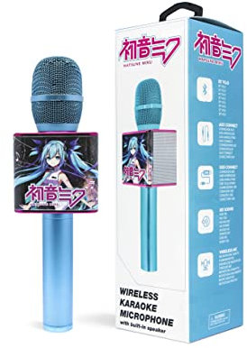 OTL Technologies HM1013 Hatsune Miku - Micrófono inalámbrico para karaoke con altavoz integrado