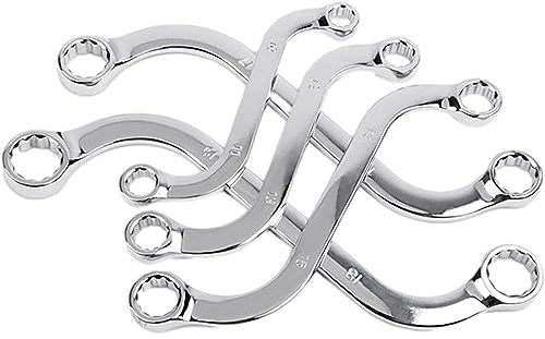 Juego de llaves en S, juego de llaves de extremo de caja doble de 10 mm a 19 mm, resistencia a la corrosión, juego de llaves de extremo de caja de doble anillo, llave de doble anillo tipo S