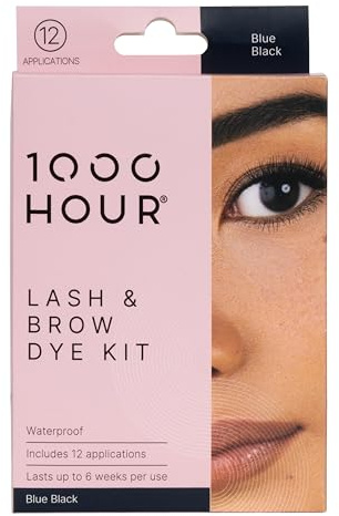 1000 Hour Professional Formula Lash & Brow Kit - Defined Brows w/a Long-Lasting Formula with Eyebrow Mascara - Brow Gel for Stunning Brows that Last Up To 6 Weeks with 12 Applications - Blue Black