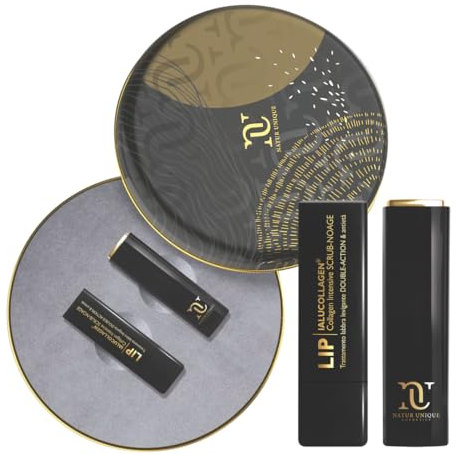 Kiss Collection Natur Unique | Cofanetto con Lip Balm Antiage e Scrub Labbra Idratante | Burrocacao Labbra con Acido Ialuronico e Collagene per Cura e Bellezza Completa | Balsamo Labbra Idratante