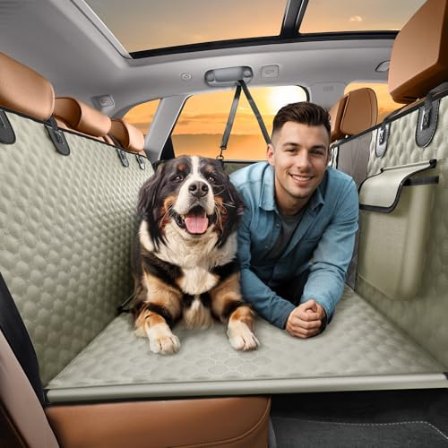 Rücksitzverlängerung für Hunde, robuster Hunde-Autositzbezug für Rücksitz und aggressives Kauen, großer harter Boden, Autositzbezug für Hunde, Hundehängematte für Auto, Reise-Hunde-Autobett für Auto,