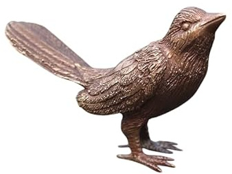 Generisch Bronze-Skulptur Vogel | Flügel geschlossen | 12x4x8cm | Tierfigur aus Bronze | handgefertigt