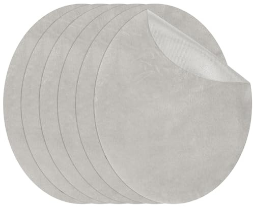 PATIKIL Bügelflicken 11 x 14 cm, 6er Pack ovale Ellenbogenflicken Knie-Reparaturflicken Wildleder Stoffapplikationen für Hemd Jeans Jacke Kleidung Reparatur Dekorationsset, Hellgrau