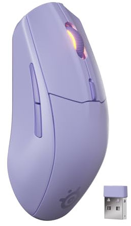 SteelSeries Rival 3 Wireless Gen 2 - Mouse Gaming - 2,4 GHz e Bluetooth - Sensore ottico TrueMove Air da 18000 DPI - Durata 60 milioni di clic - Leggero - Piedini 100% PTFE - Lavanda