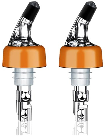 2 Pack Automatic 1.5oz/45ml Measured Liquor Pourer Spout with Dust Caps – Precision Wine & Spirit Dispenser for Home Bars, Cocktails & Parties – Fits 750ml Bottles (1.0oz/30ml -2 Pack)