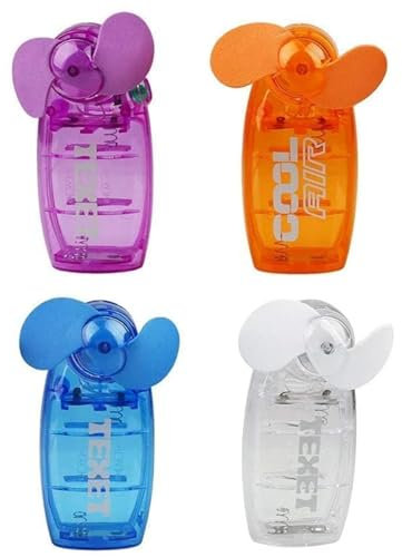 Bargain House Mini 2.5 Inch Hand held Fan Pocket Mini Portable Travel Fan Soft Blade Hand-Held Air Cooler, Battery Operated, Small Desk Car, Quiet Operation, Personal Fans, Random Colour