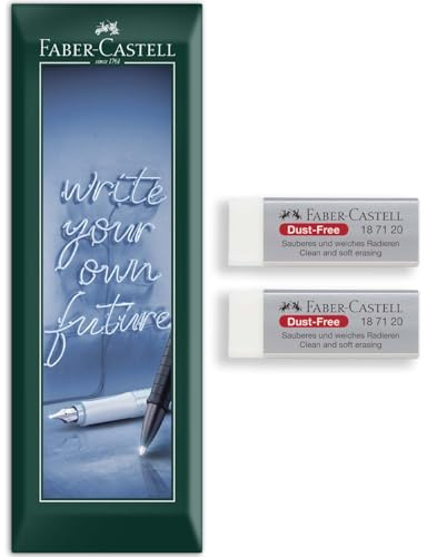 Faber-Castell Gomma senza polvere, cancellabile e morbida, senza sbavature, anti-polvere, atossiche per studenti, artisti, uso in ufficio (2)