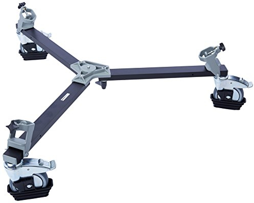 Manfrotto 114 Cine/Video Deluxe Dolly per treppiede 117X con ruote da 5, sostituisce 3067, nero