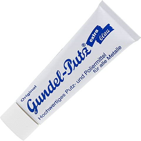 ORIGINAL GUNDEL-PUTZ Intonaco e pasta lucidante di alta qualità, 1 x 150 ml, adatto per ogni tipo di smalto per metallo nudo, come detergente per argento, lucidatura cromo, ottone lucidato, acciaio