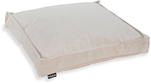 H.O.C.K. Sitzkissen Outdoor Stuhlkissen Classic Uni – UV-beständig, wasserabweisend, Fleckschutz – Garten Terrasse Balkon (40x40x5cm, Creme)