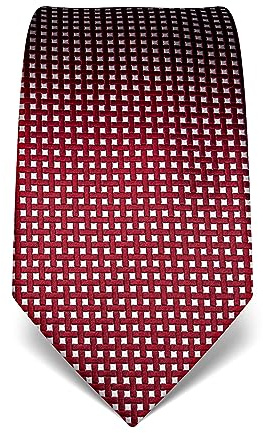 Vincenzo Boretti cravatta elegante classica da uomo, 8 cm x 15 cm, di pura seta di alta qualità, idrorepellente e antisporco, motivo a quadri rosso vino