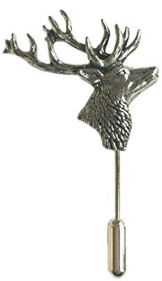 Asteria Accessories Hirschkopf Anstecker Pin, Silber, Anstecknadel, 5846378031