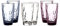 Bormioli Rocco Diamond set di 6 bicchieri, 470 ml, color trasparente, blu, viola (2 per colore), per acqua, lavabili in lavastoviglie, grandi per long drink, per succhi