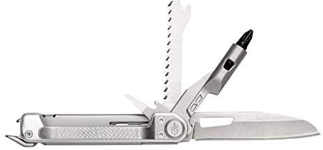 Gerber Taschenmesser mit 8 Funktionen, Multitool mit glatter Klinge, Schraubendreher mit Wechselbit, ArmBar Trade, Silber, Edelstahl/Aluminium, 1064416