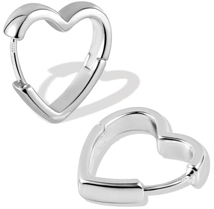ALEXCRAFT 14K Vergoldet Silber 925 Post Creolen Kleine Huggie Herz Ohrringe | Silber 925 Ohrringe Creolen Kleine Schlaf Knorpel Huggie Kreolen Herz Stern Blume Geometrische Ohrringe Damen Herren Mädchen