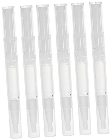 MERRYHAPY 6pezzi Penna Per Per Cuticole Trasparente Applicatore Portatile Per Cuticole Contenitori Vuoti Per Lip Gloss Pratico Da Viaggio Design Compatto e Leggero